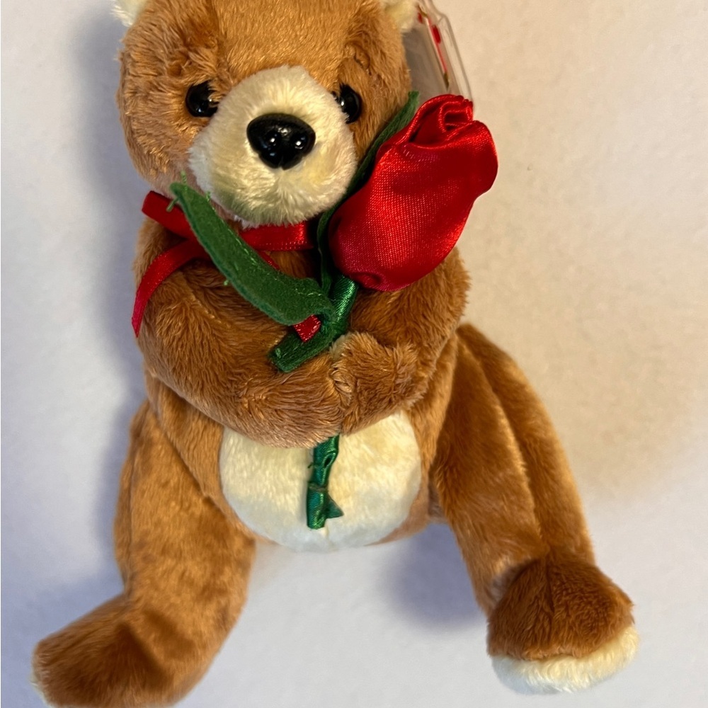 TY Beanie Teddy Bear Rose Plush Y2K Coquette Cottagecore Vintage Collectible - Picture 7 of 7